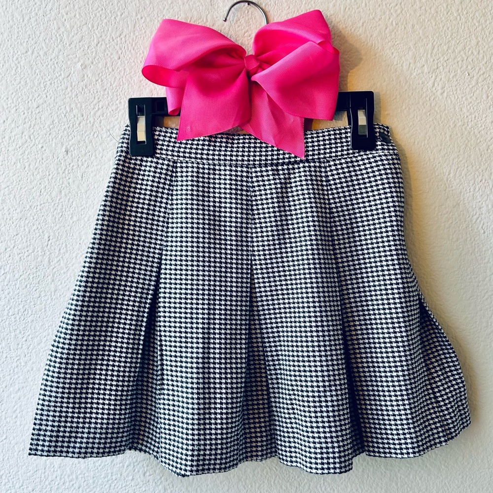 Nordstrom Kids Vintage Black and White Houndstooth Skirt